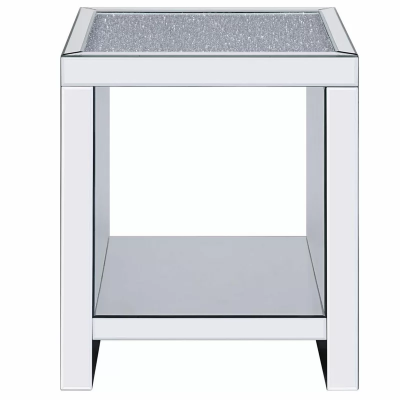 Hot sale modern crushed diamond decorate living room mirror side table end table