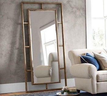 American wooden frame floor mirror