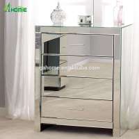 Venetian Clear Tallboy Mirrored 4 Drawer Chest for Fresh Home