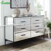 modern home mirrored 6 drawers cabinet